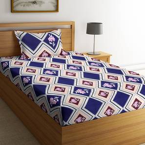 Klotthe Design Multi Coloured TC Cotton Single Size Bedsheet