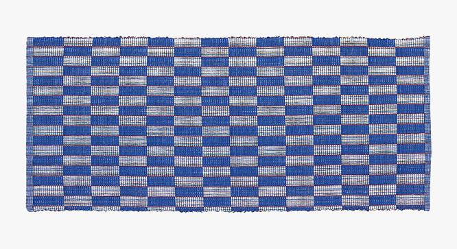Brilliant Dhurrie (Blue, 120 x 50 cm  (47" x 20") Carpet Size) by Urban Ladder - Front View Design 1 - 382096