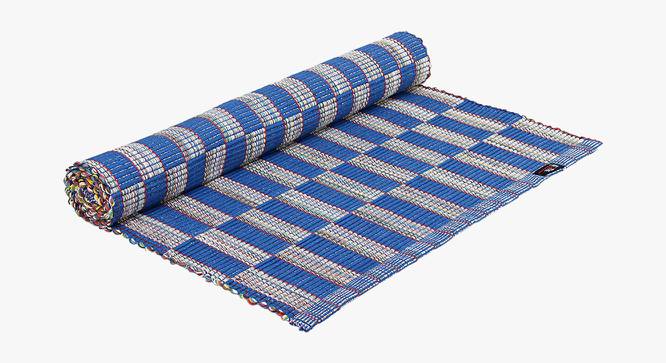 Brilliant Dhurrie (Blue, 120 x 50 cm  (47" x 20") Carpet Size) by Urban Ladder - Cross View Design 1 - 382104