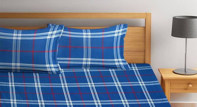 Frankie Bedcover (Blue, King Size) by Urban Ladder - Front View Design 1 - 382348
