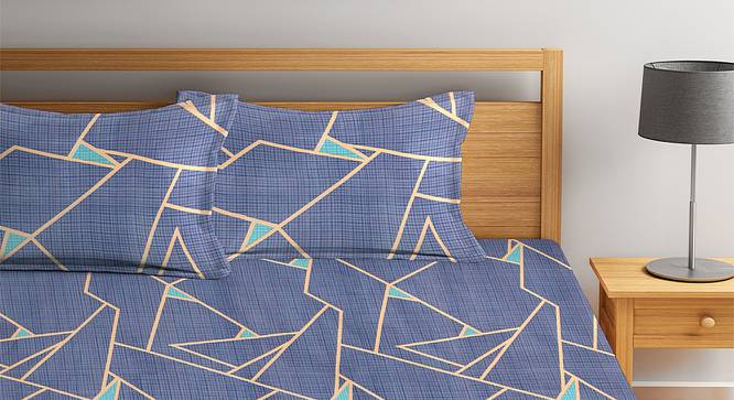 George Bedsheet Set (Blue, King Size) by Urban Ladder - Front View Design 1 - 382382