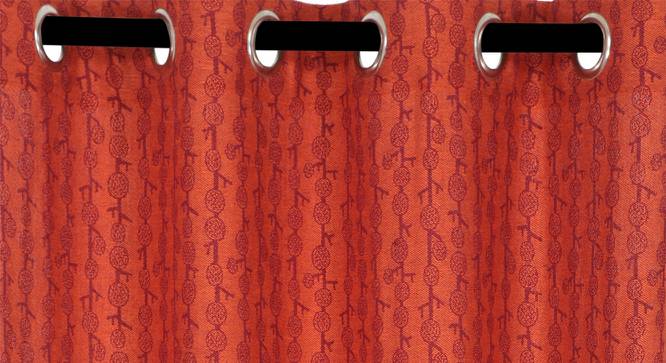 Gibson Door Curtains (Red, 270 x 120 cm  (106" x 47") Curtain Size) by Urban Ladder - Cross View Design 1 - 382393