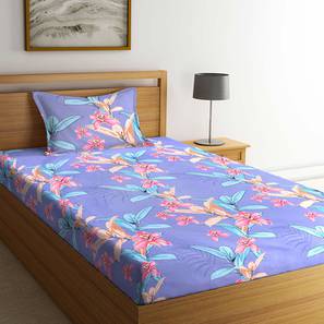 Klotthe Design Blue TC Cotton Single Size Bedsheet
