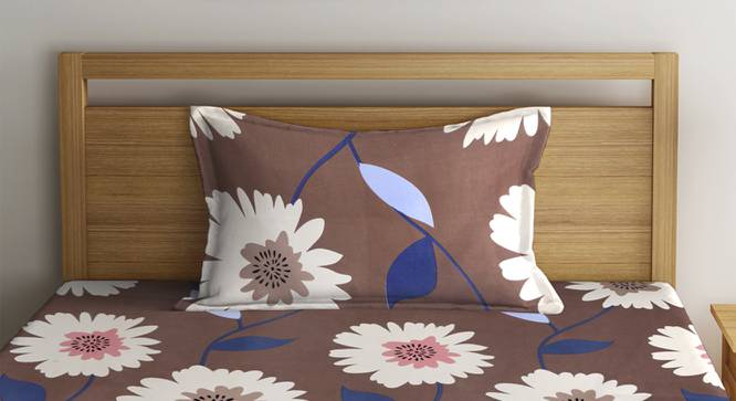 Mia Bedsheet Set (Brown, Single Size) by Urban Ladder - Front View Design 1 - 382800