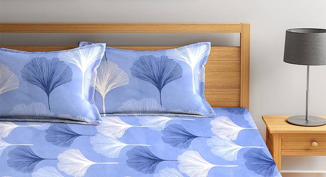 Amei Bedsheet Set (Blue, King Size) by Urban Ladder - Front View Design 1 - 383075