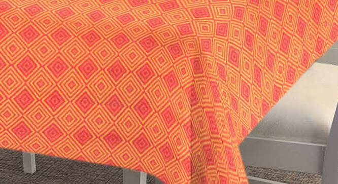 Shayleigh Table Cover (Orange, 182 x 132 cm  (72" x 52") Size) by Urban Ladder - Cross View Design 1 - 383082