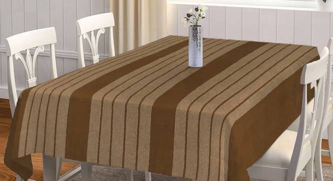 Tia Table Cover (Brown, 182 x 132 cm  (72" x 52") Size) by Urban Ladder - Front View Design 1 - 383155