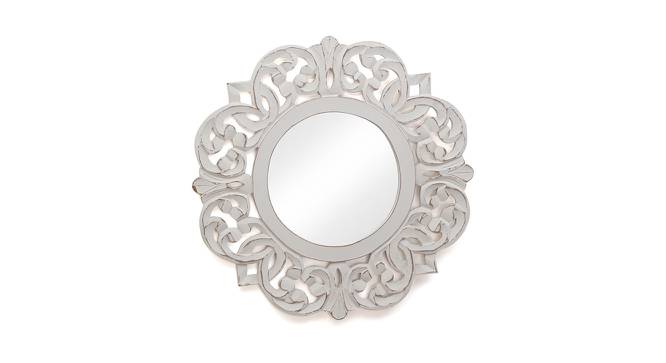 Frances Wall Mirror (White, Round Mirror Shape, Simple Configuration) by Urban Ladder - Front View Design 1 - 383431