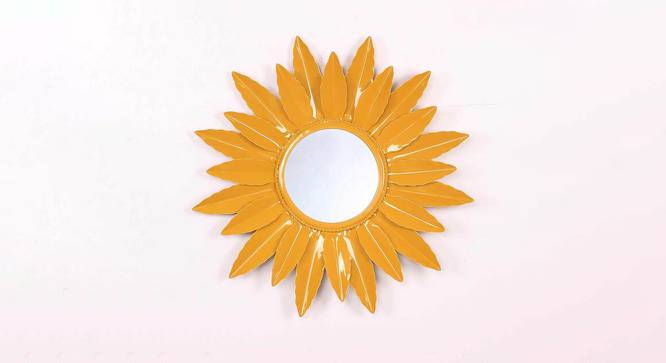 Mabel Wall Mirror (Round Mirror Shape, Simple Configuration, Mustard Yellow) by Urban Ladder - Front View Design 1 - 383434