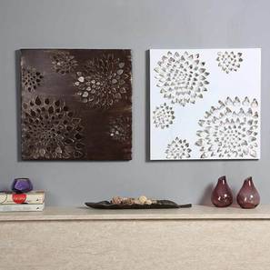 Metal Wall Art Design White & Brown Metal Wall Accent