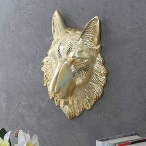 Faux Animal Busts Design Gold Metal Wall Accent