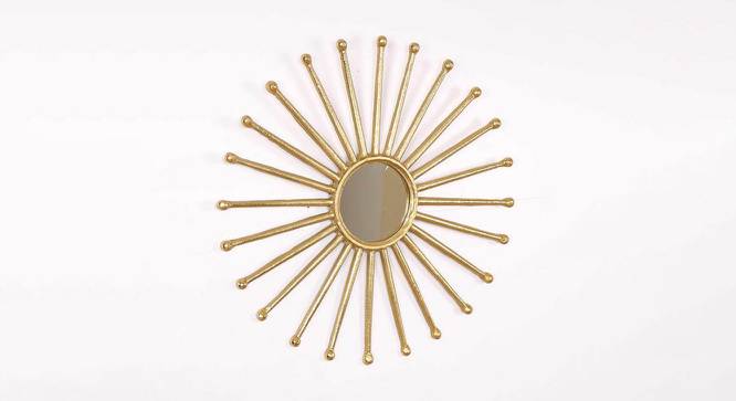 Octavia Wall Mirror (Gold, Round Mirror Shape, Simple Configuration) by Urban Ladder - Cross View Design 1 - 383549