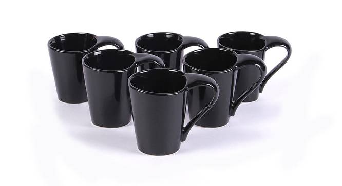 Mayo Mugs Set of 6 (Black) by Urban Ladder - Front View Design 1 - 383842