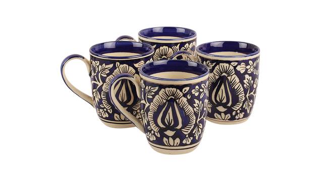 Ornella Mugs Set of 4 (Blue) by Urban Ladder - Front View Design 1 - 383852