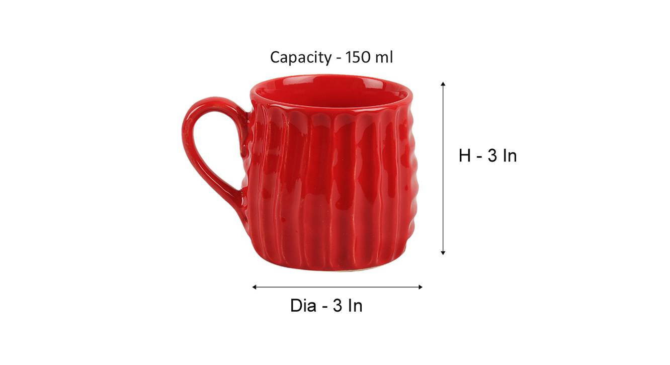 Nyssa mugs set of 4 red 6