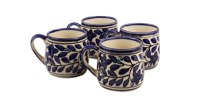 Palash Mugs Set of 4 (Blue) by Urban Ladder - Front View Design 1 - 383916