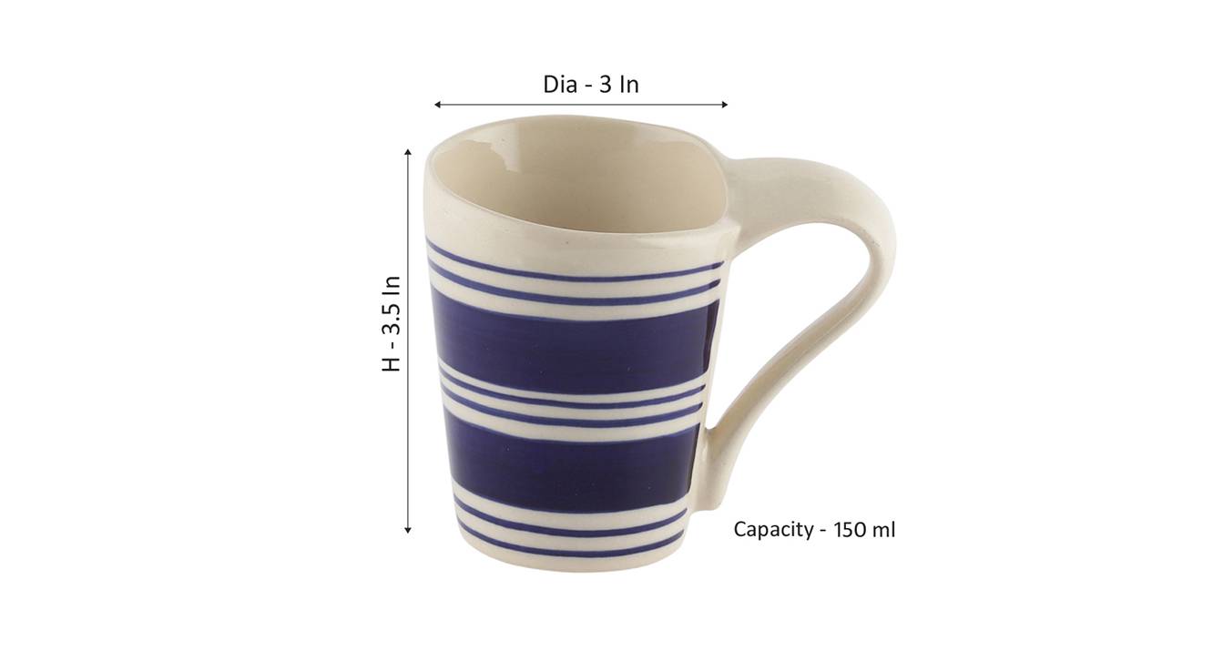 Phyllon mugs set of 6 blue 6