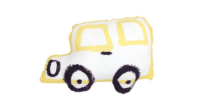 The Babys Dayout Pillow & Cushion (White & Yellow) by Urban Ladder - Design 1 Half View - 384032