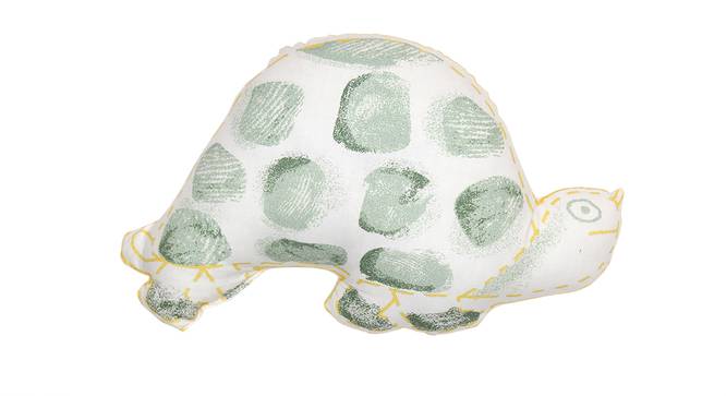 Tortoise Finds His Home Pillow & Cushion (White & Yellow) by Urban Ladder - Design 1 Half View - 384065