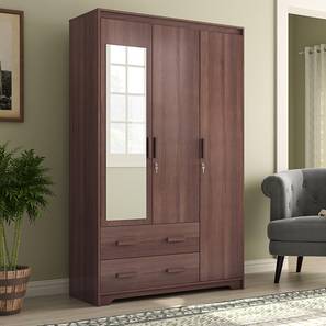 Cupboards Design Hilton 3 Door Wardrobe (2 Drawer Configuration, With Mirror, Spiced Acacia Finish, With Lock)