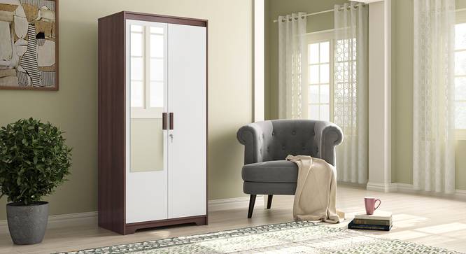 Miller 2 Door Wardrobe (Two-Tone Finish, With Mirror, Without Drawer Configuration, With Lock, 5.95 Feet Height) by Urban Ladder - Full View Design 1 - 384152