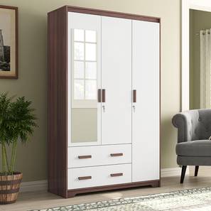 Wardrobes Design Miller Engineered Wood 3 Door Wardrobe With Mirror in Two Tone Finish