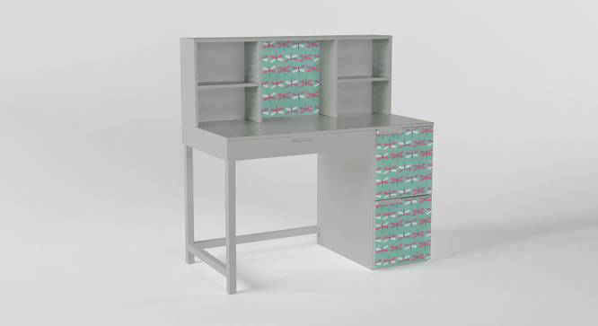 Pattern Play Study Table (Matte Finish, Silver Grey) by Urban Ladder - Front View Design 1 - 384250