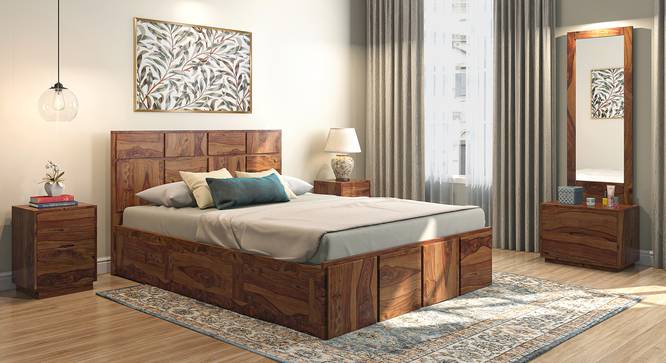 Astoria Storage Bed (Teak Finish, Queen Size) by Urban Ladder - Full View Design 1 - 384826