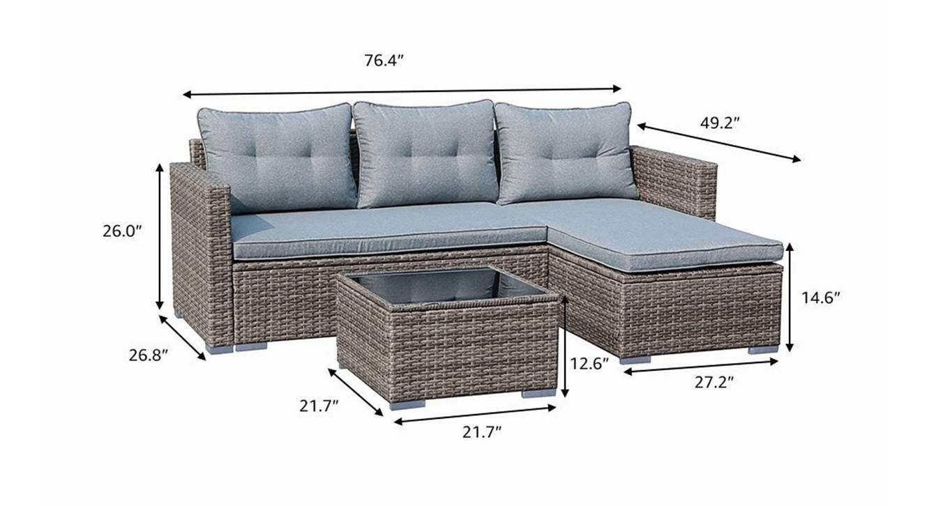 Lana patio set grey 6