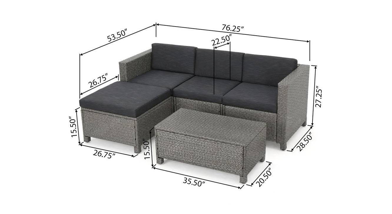 June patio set black 6