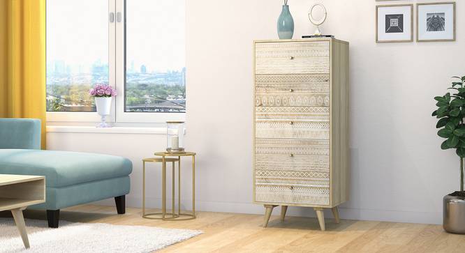 Ivara Tall Chest of Drawer (Natural Finish) by Urban Ladder - Full View Design 1 - 384985