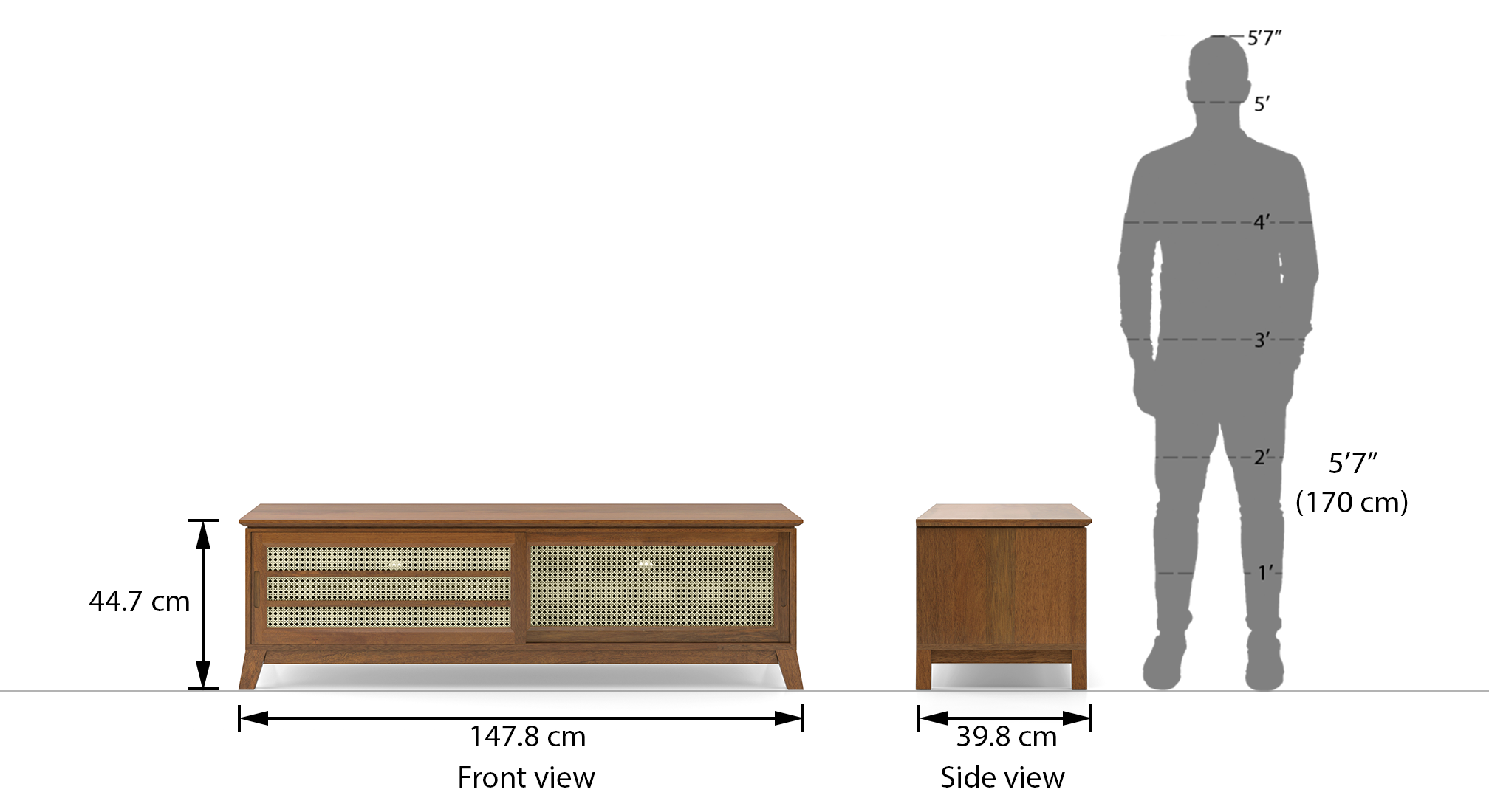 Fujiwara tv unit finish amber walnut dim