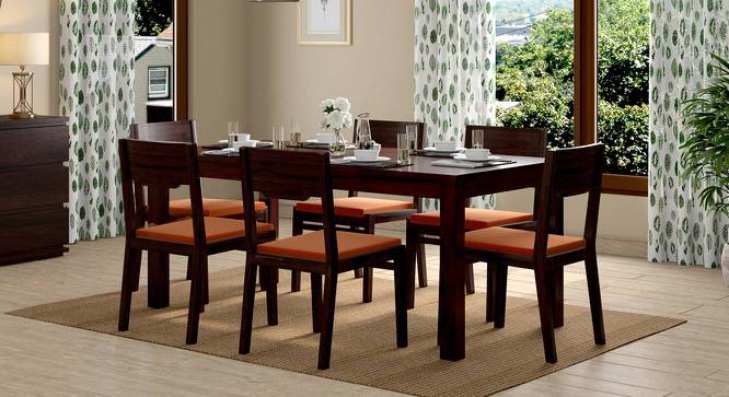 Kerry Dining Chairs - Set Of 2 (Mahogany Finish, Burnt Orange) by Urban Ladder - Full View Design 1 - 