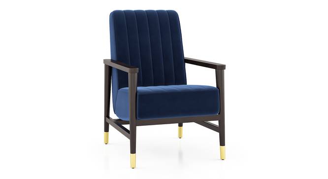Sinata Arm Chair (Blue Velvet) by Urban Ladder - Design 1 Cross View - 385424