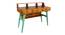 Austin Mid-Century Study Table (Satin Finish, Paintco Teak & Vintage Turq) by Urban Ladder - Cross View Design 1 - 386367