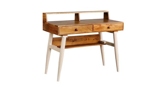 Austin Study Table (Satin Finish, Paintco Teak & Vintage White) by Urban Ladder - Cross View Design 1 - 386369