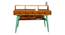Austin Mid-Century Study Table (Satin Finish, Paintco Teak & Vintage Turq) by Urban Ladder - Front View Design 1 - 386380
