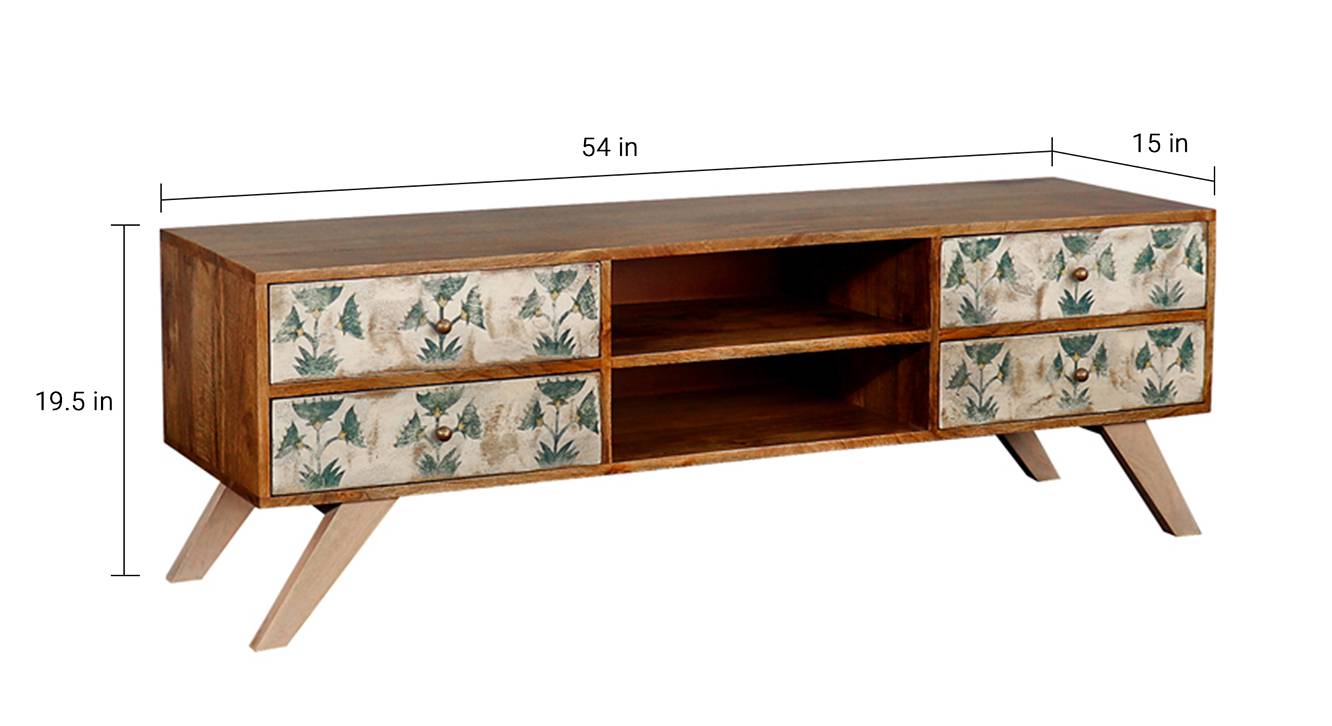Camille tv unit paintco teak and hand painting 6