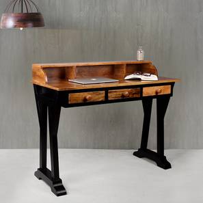 Channing study table large paintco teak and black lp