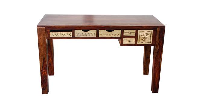 Dravidian Hand Carved Study Table (Satin Finish, Paintco Teak & Vintage White) by Urban Ladder - Cross View Design 1 - 386441