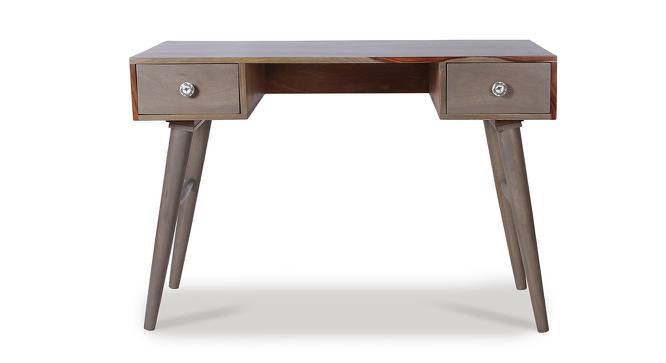 Raoul Study Table with Chair (Satin Finish, Vintage Grey & Paintco Teak) by Urban Ladder - Front View Design 1 - 386552