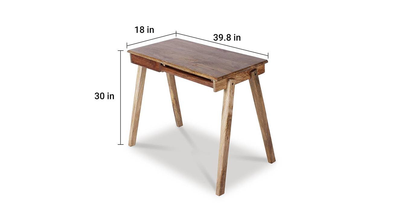 Remy study table with chair paintco teak and light walnut 6
