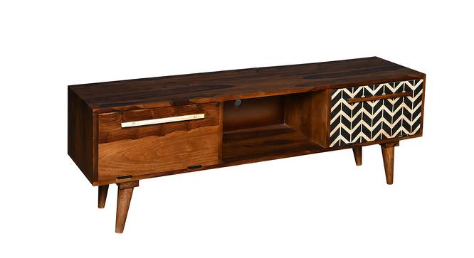 Payne TV Unit (Satin Finish, Paintco Teak & Hand Painting) by Urban Ladder - Front View Design 1 - 386617