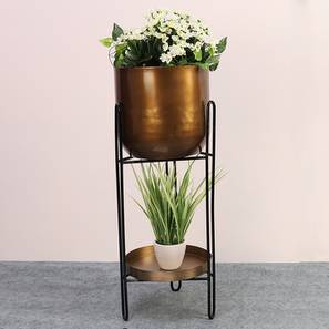 Plant Stand Design Antique & Black Matte Metal Planter