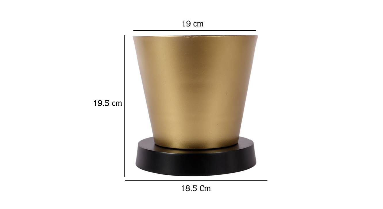 Everette planter black and gold 6