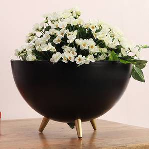 Black & Gold Metal Planter