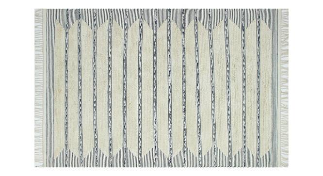Dooral Dhurrie (Ivory Black, 150 x 250 cm  (59" x 98") Carpet Size) by Urban Ladder - Front View Design 1 - 388128