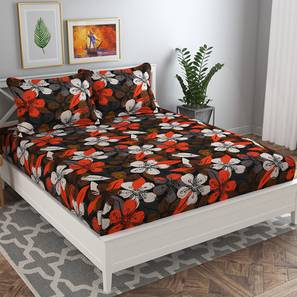 Bedsheets Design Brown TC Cotton King Size Bedsheet with Pillow Covers
