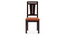 Bourdaine - Martha 4 Seater Dining Set (Mahogany Finish, Burnt Orange) by Urban Ladder - Front View Design 2 - 