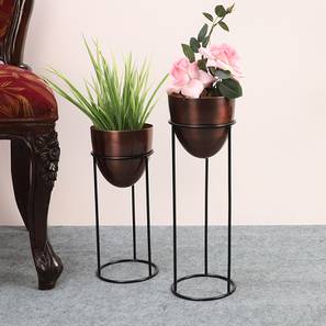 Zara planter set of 2 copper antique and matte black lp